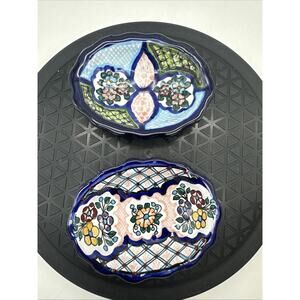 2- Talavera Mexico Soap Dish TalaMex Folk Art